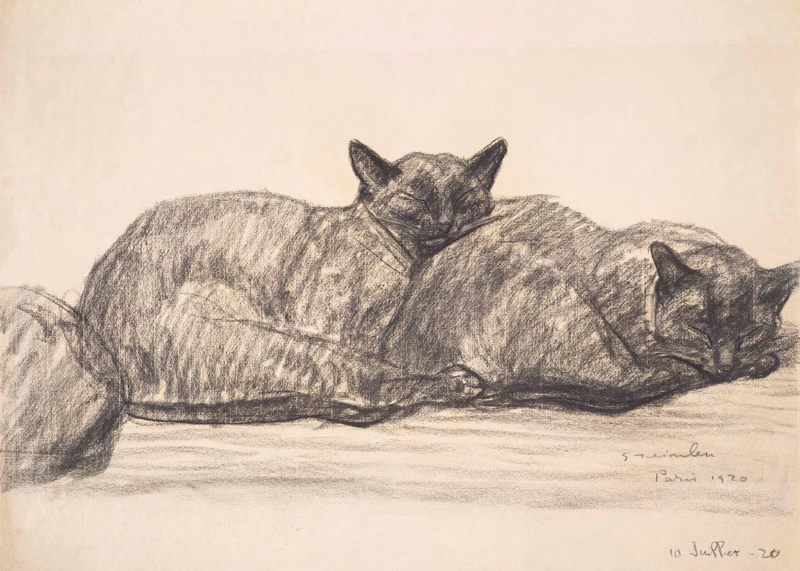 Theophile-Alexander Steinlen. Two sleeping cats