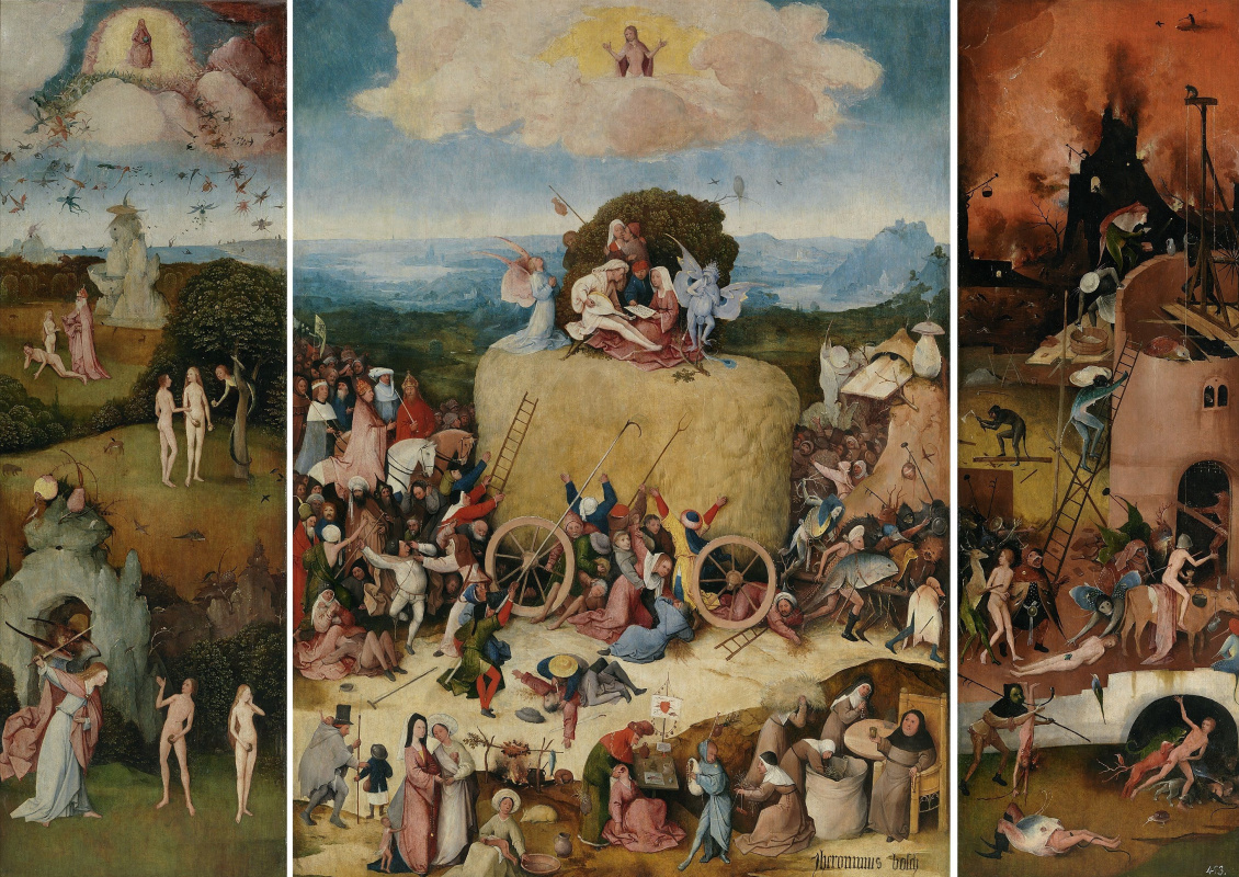 Hieronymus Bosch. Wagen mit Heu