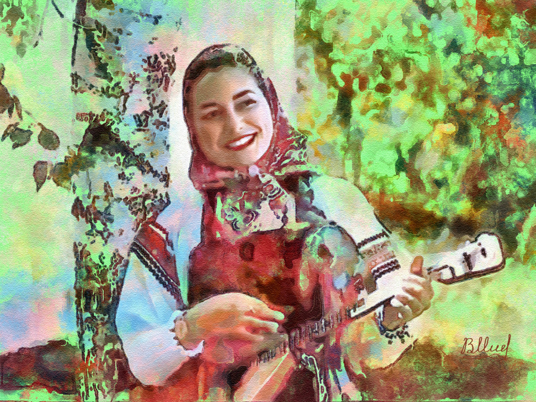 Vasiliy Mischchenko. A girl with a balalaika