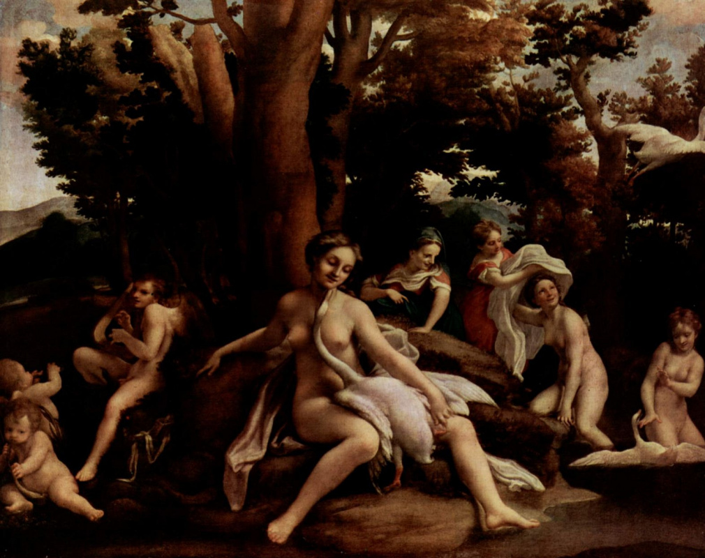 Antonio Correggio. Leda and the Swan