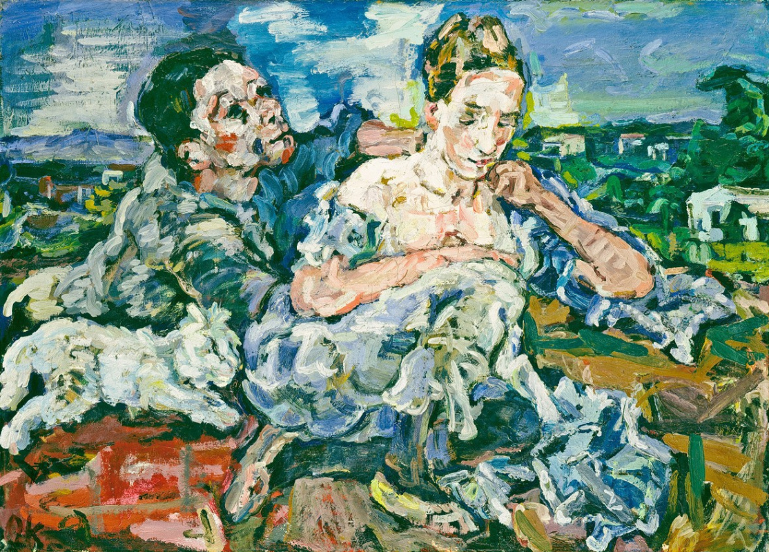 Oskar Kokoschka. Couple with cats