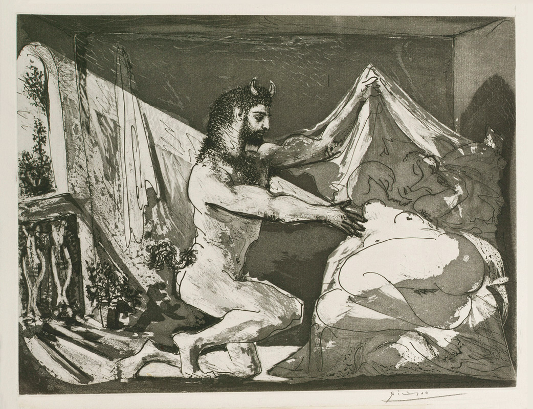 Pablo Picasso. Suite Vollard. Faun revealing a sleeping girl