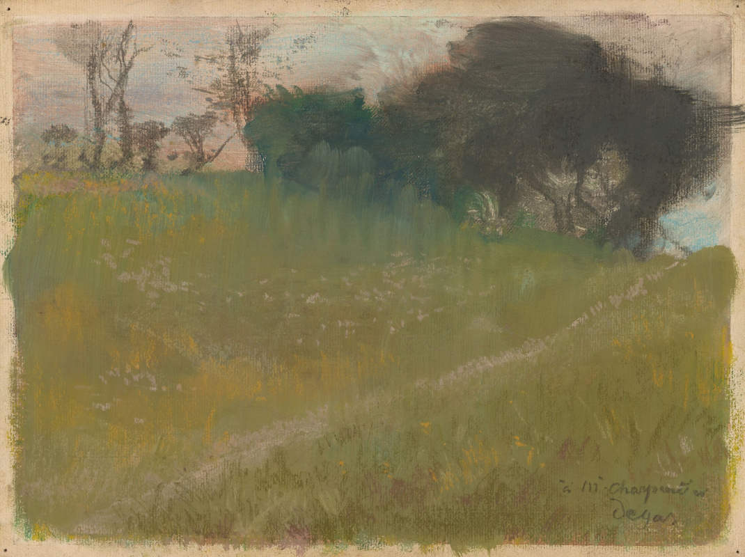 Edgar Degas. Landscape with path leading to the grove