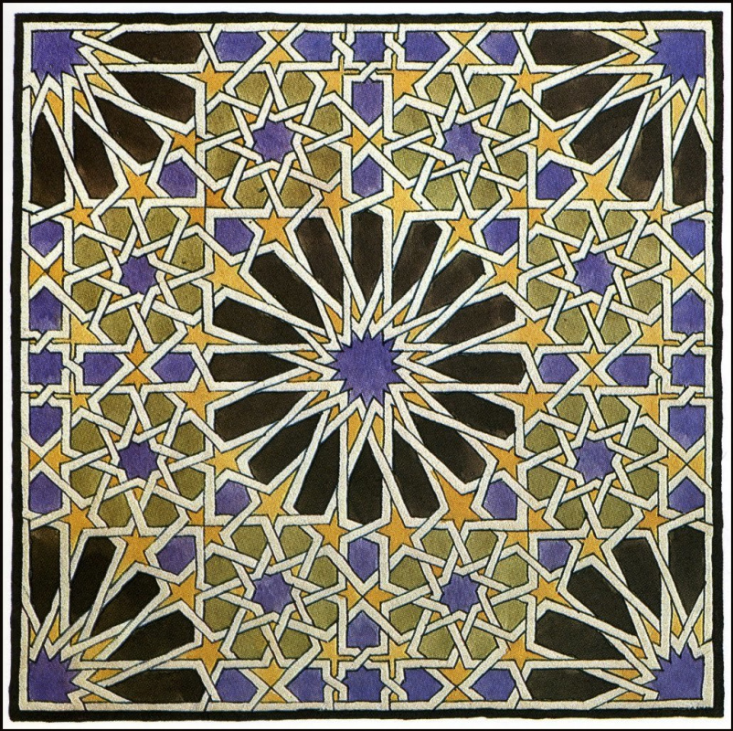 Maurits Cornelis Escher. Mosaic fresco in Alhambra