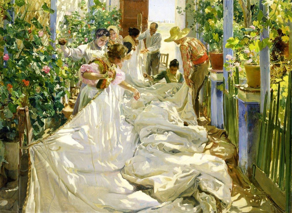 Joaquin Sorolla. Sewing the Sail