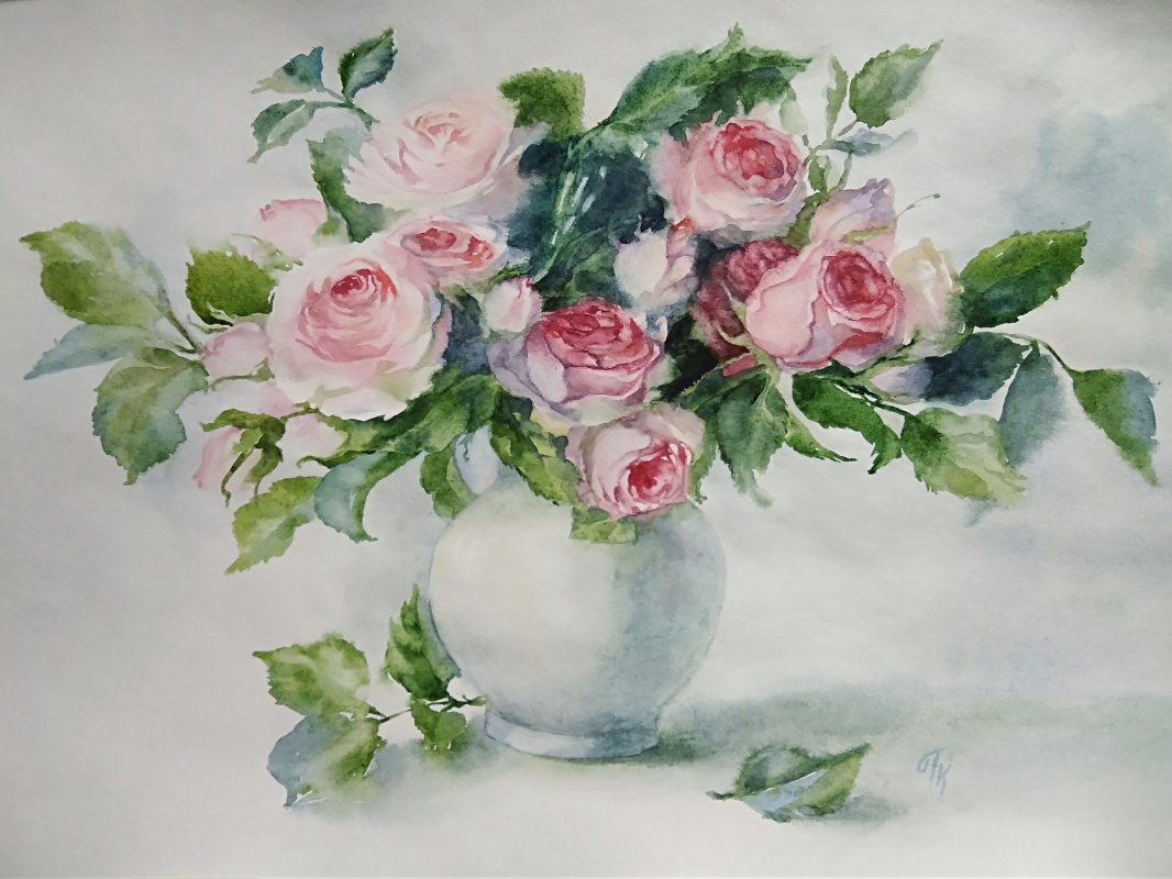 Polina Komkova. Roses in a vase (copy)