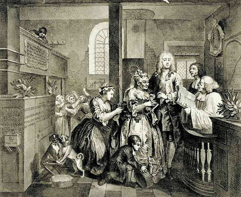 William Hogarth. Marriage to spinster