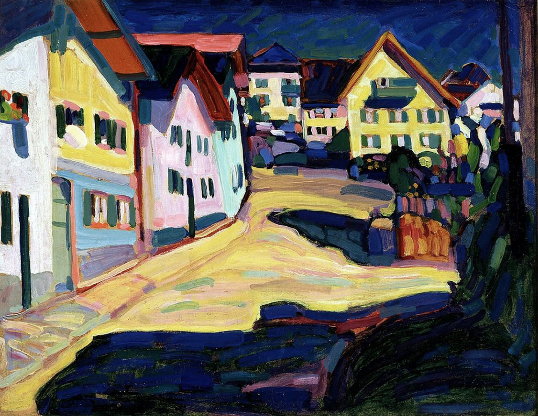 Wassily Kandinsky. Burgerstrasse street in Murnau