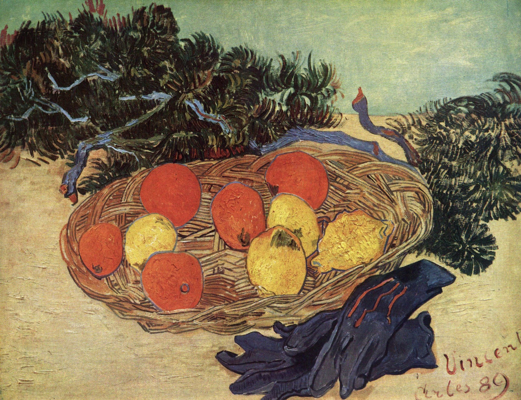 Вінсент Ван Гог. Натюрморт с апельсинами, лимонами и голубыми перчатками