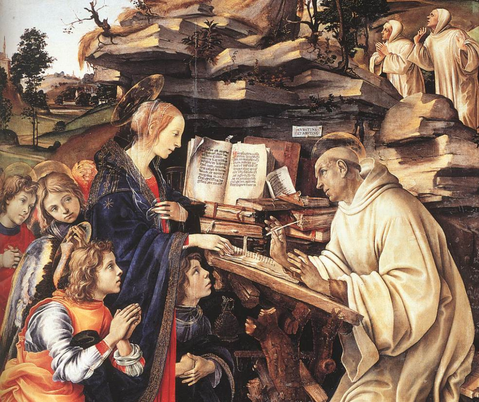 Filippino Lippi. The Phenomenon Of The Virgin SV.Bernard