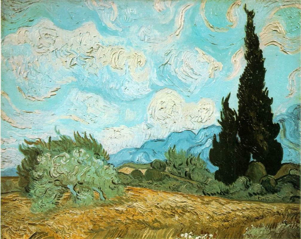 Вінсент Ван Гог. Пшеничное поле с кипарисом