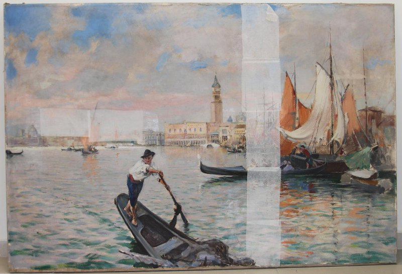Pavel Petrovich Benkov. Venetian Bay. View of the Doge's Palace