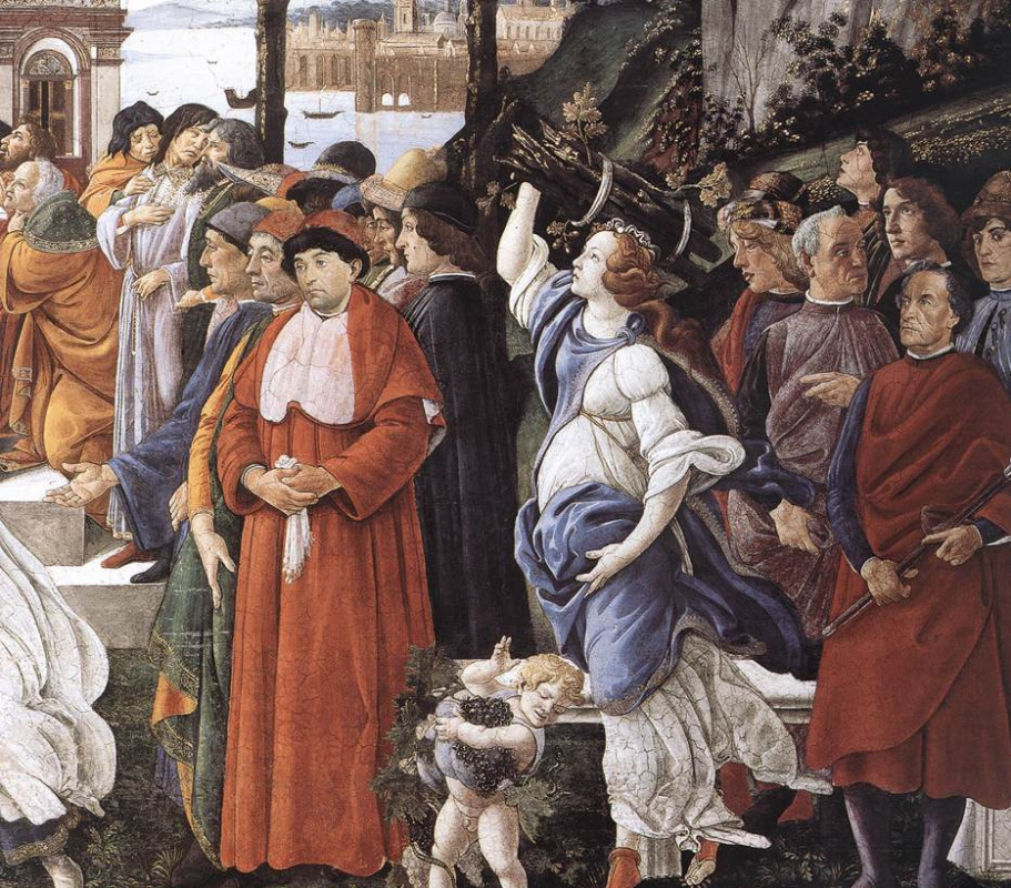 Sandro Botticelli. Las tres tentaciones de jesús (fragmento)