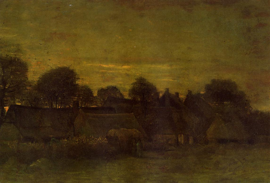 Vincent van Gogh. The village at sunset