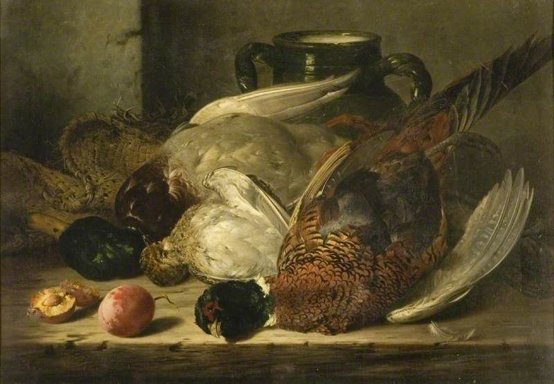 Edward Laddell. Still life with pheasant, partridge and duck