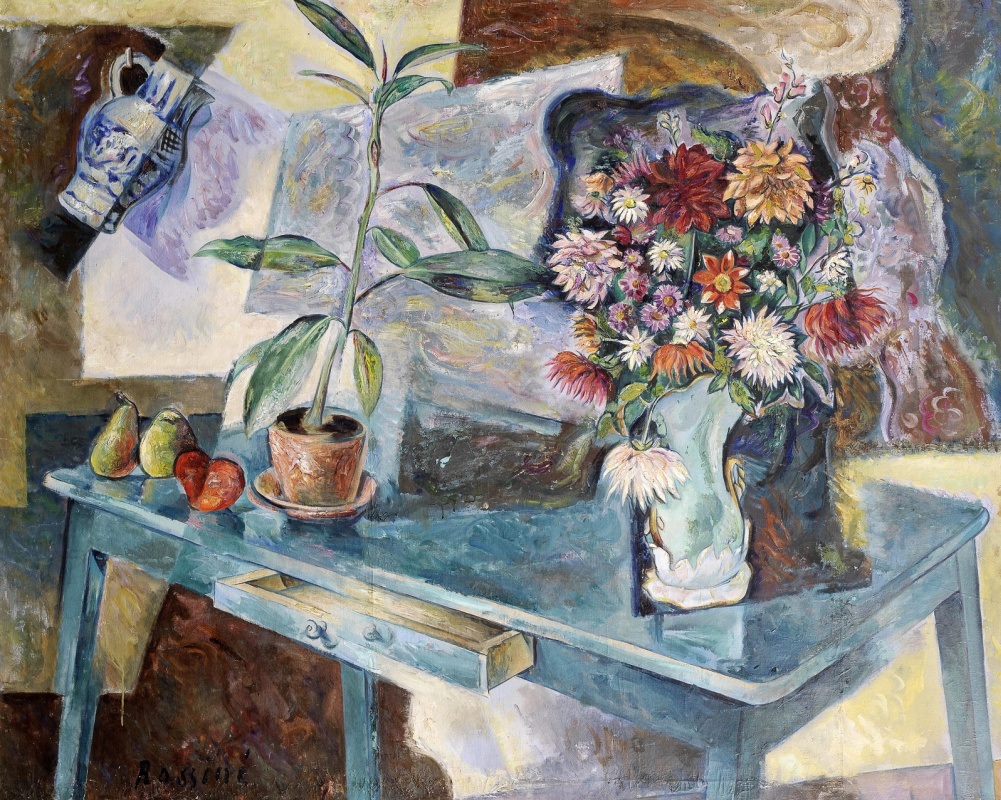 Vladimir Davidovich Baranov-Rossine. Still life with flowers and fruit