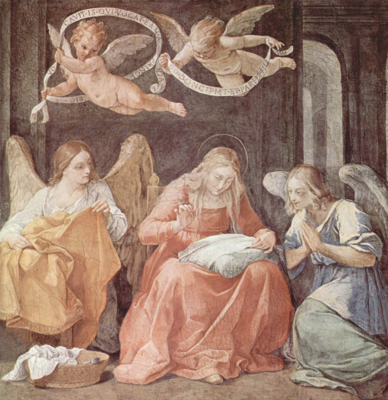 Guido Reni. Embroidering Mary and the angels