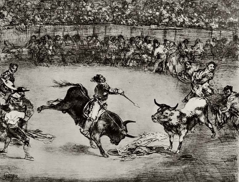 Francisco Goya. A series of "Corrida", 1 sheet: Famous American Mariano Ceballos