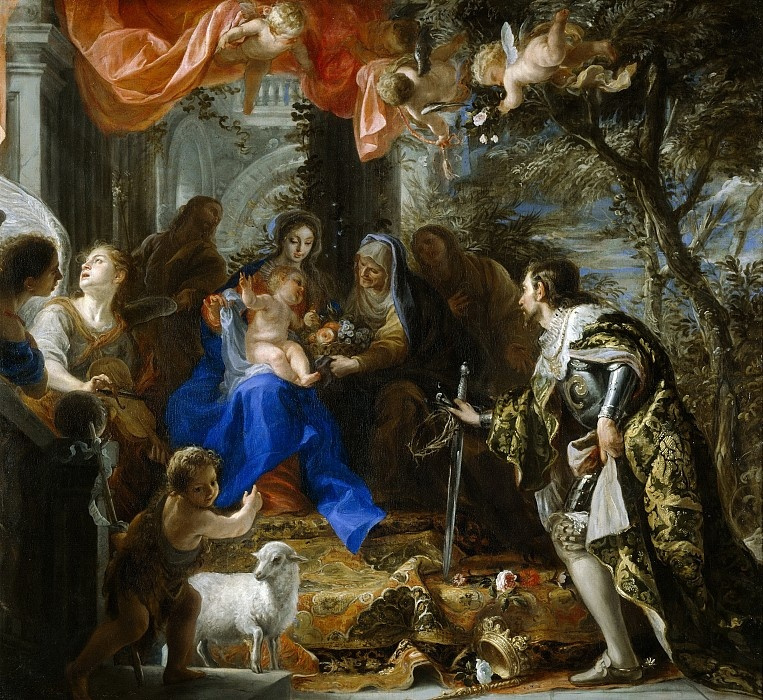 Claudio Coelho. Madonna y el niño con el culto de San Luis de Francia