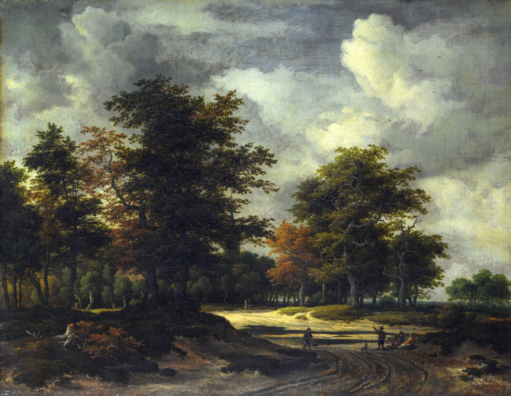 Jakob van Isaacs Ruisdael. Road leading to the forest