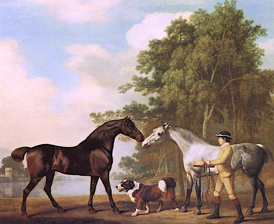 George Stubbs. Two horses and a groom