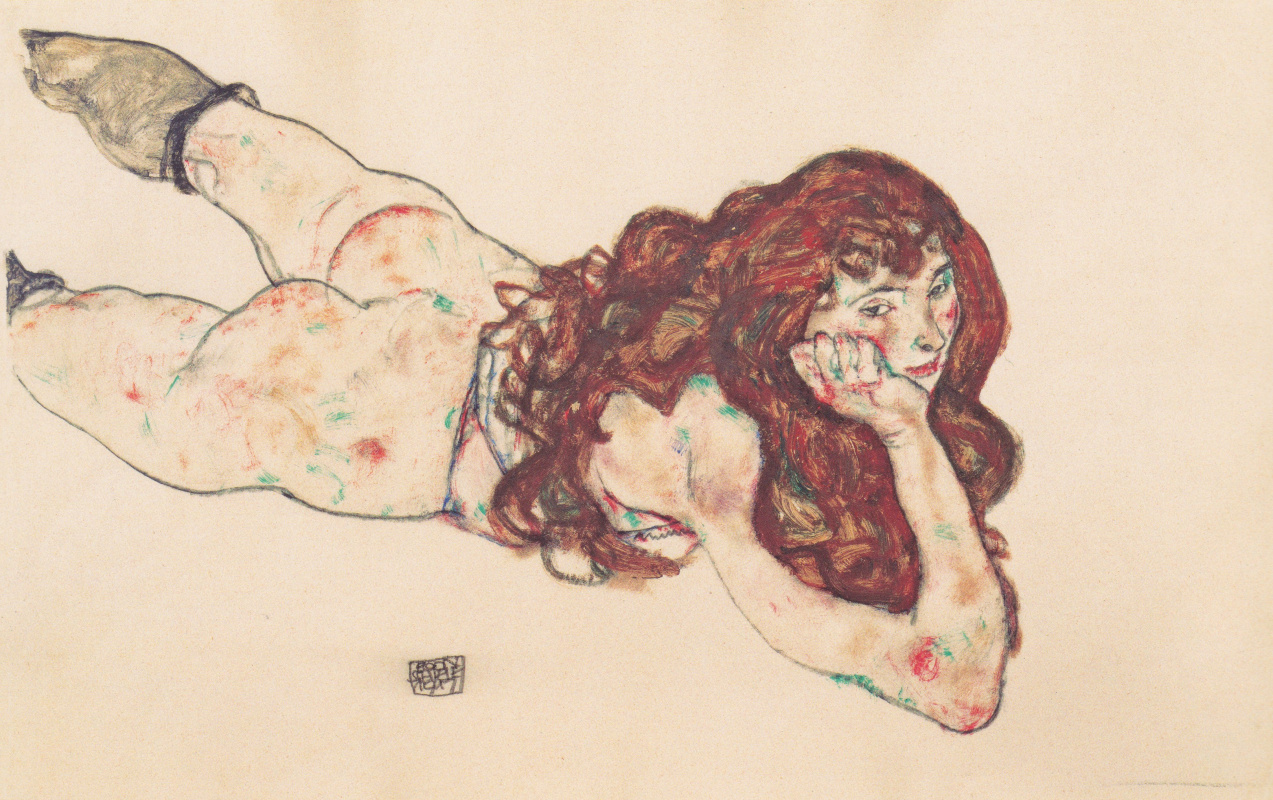 Egon Schiele. Reclining Nude