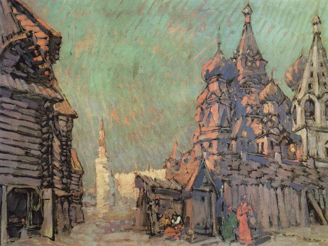 Konstantin Korovin. Red square in Moscow. A sketch of the scenery for act I of the Opera by M. P. Mussorgsky "Khovanshchina" at the Mariinsky theater in St. Petersburg