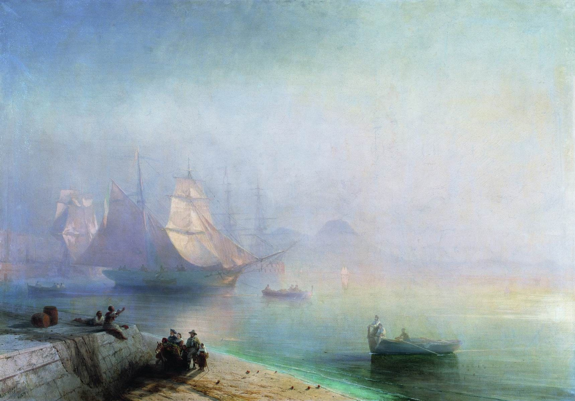 Ivan Aivazovsky. The Bay of Naples on a misty morning