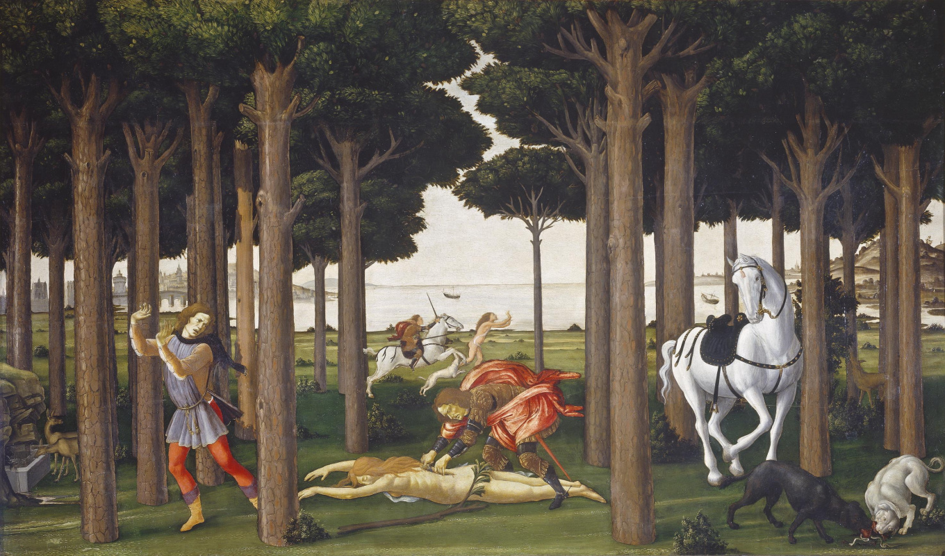 Sandro Botticelli. A scene from "La Novella di Nastagio degli Onesti" series. II
