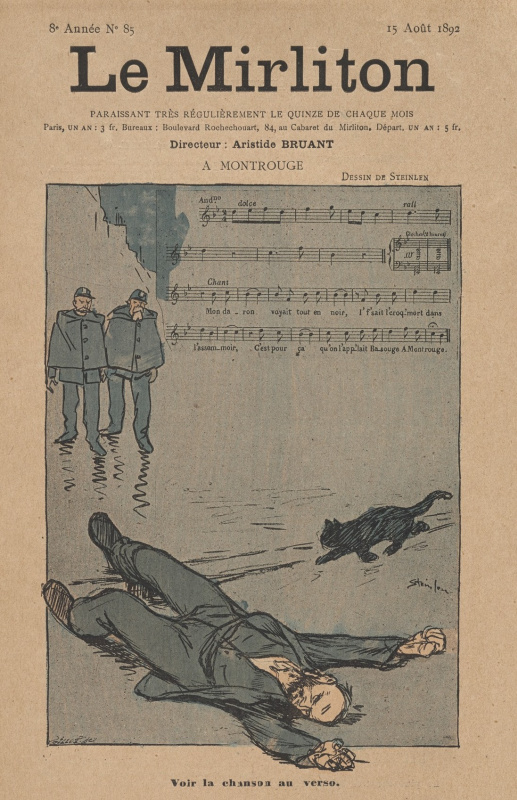 Theophile-Alexander Steinlen. Illustration for the magazine "Mirliton" No. 85, August 18912 year