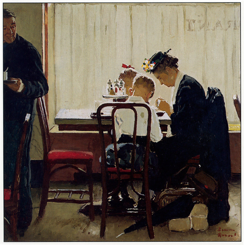 Norman Rockwell. Drinking prayer