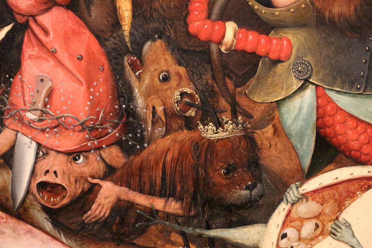 Pieter Bruegel The Elder. Fall of rebellious angels. Fragment 19