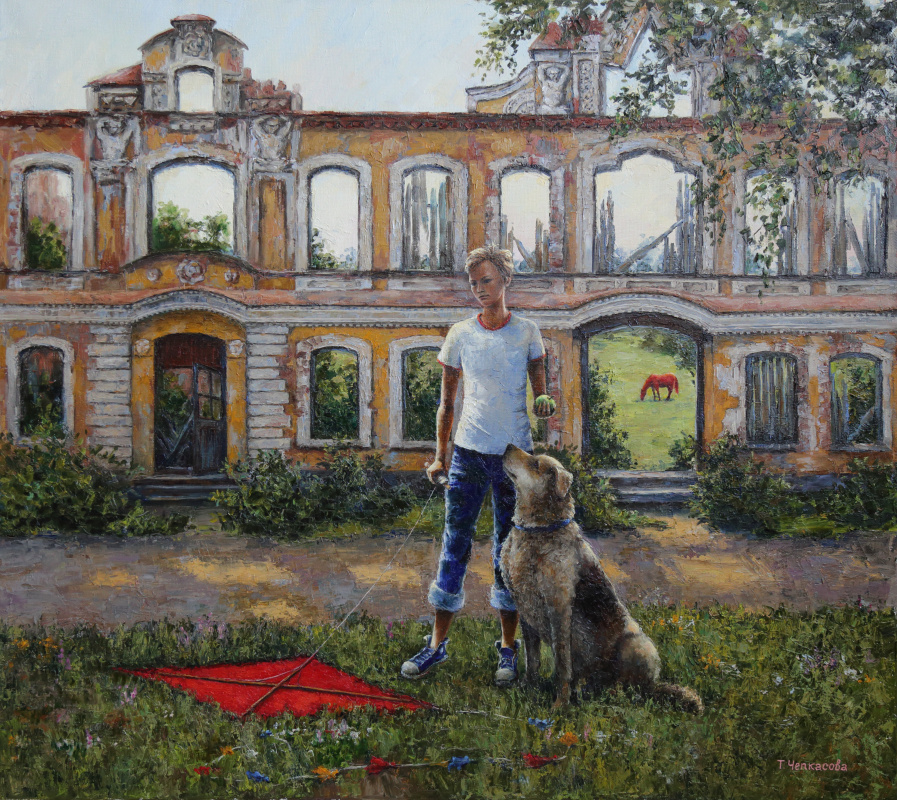 Tatyana Chepkasova. Boy with a dog