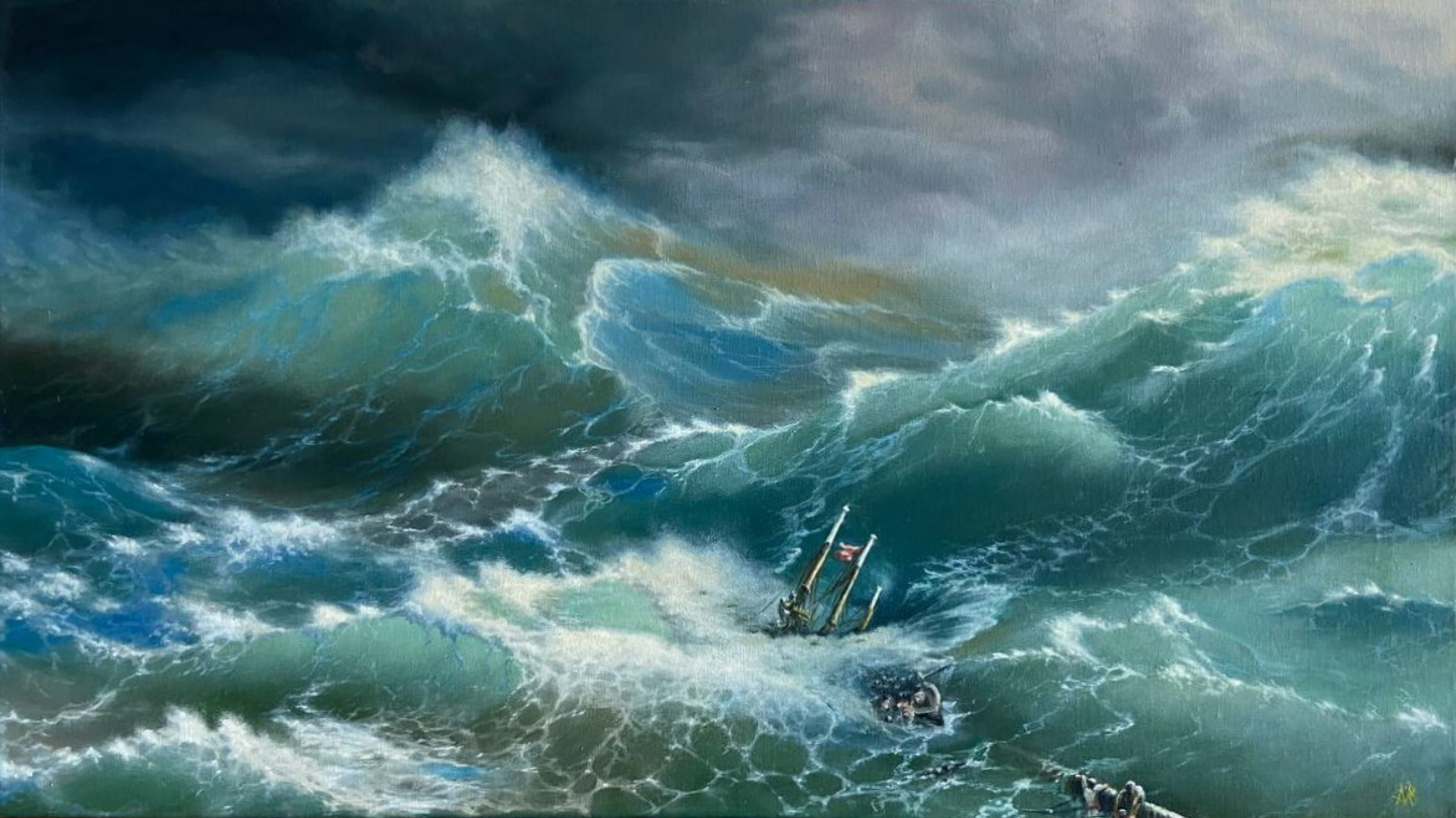 Buy an artwork: The Wave. A free copy of Aivazovsky's painting by
