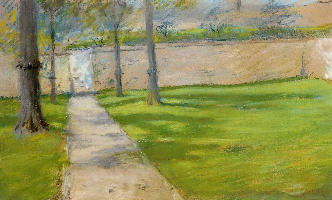 William Merritt Chase. Garden wall