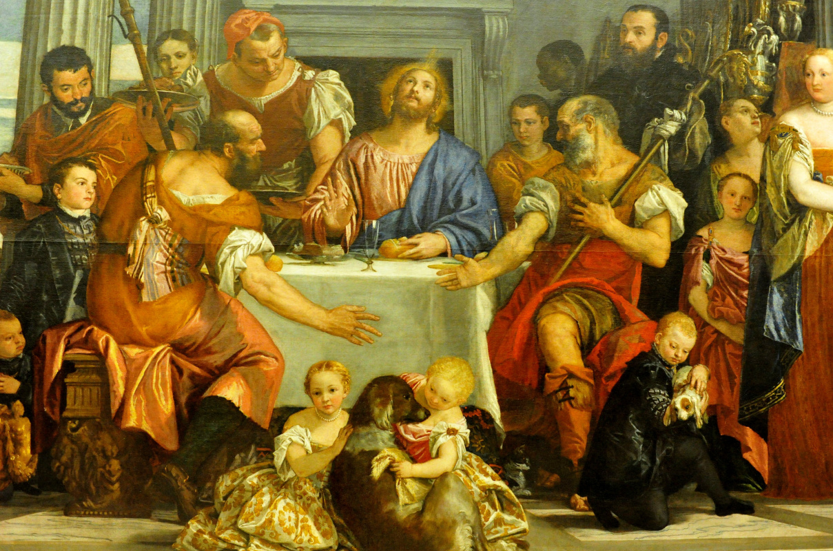Paolo Veronese. Dinner at Emmaus. Fragment