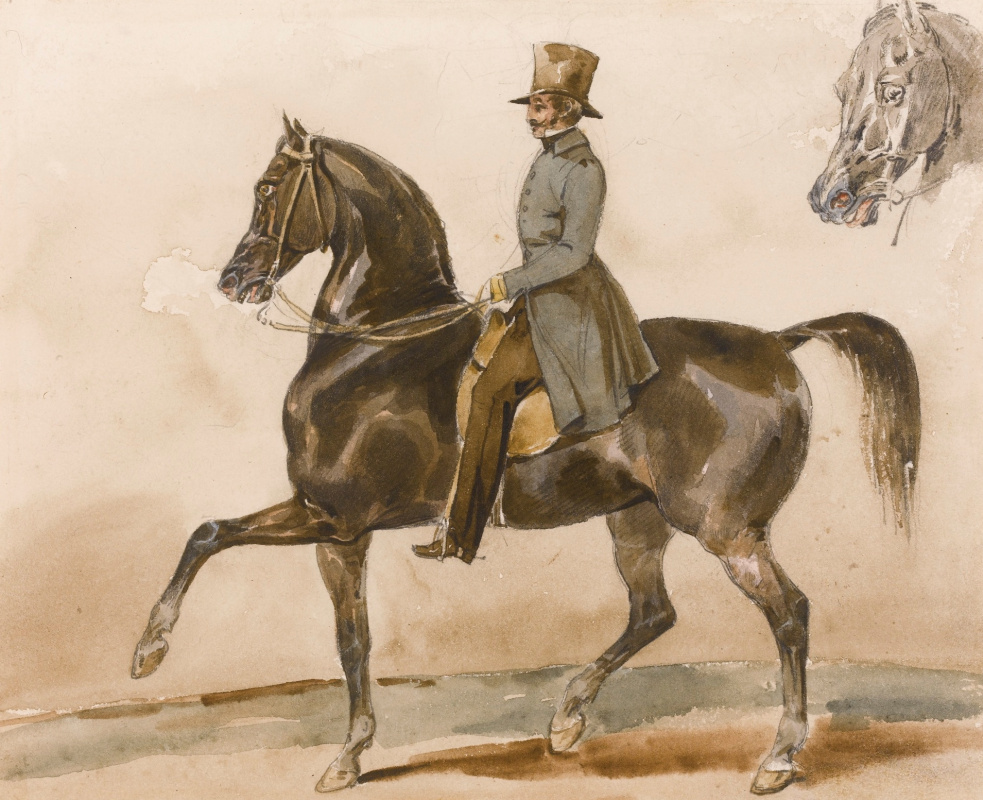 Théodore Géricault. Portrait of a gentleman on a horse