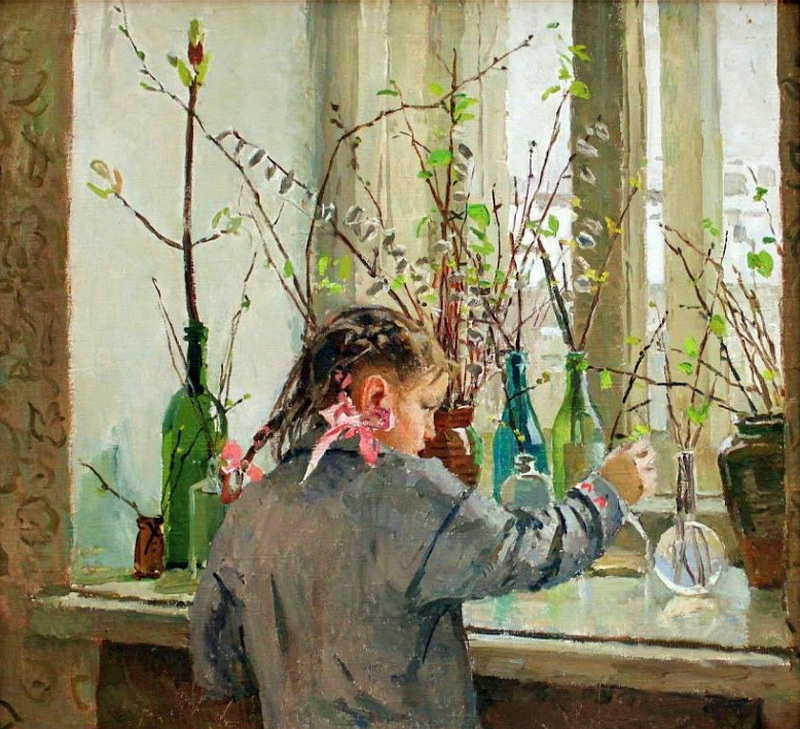 Tetyana Yablonska. Spring on the window
