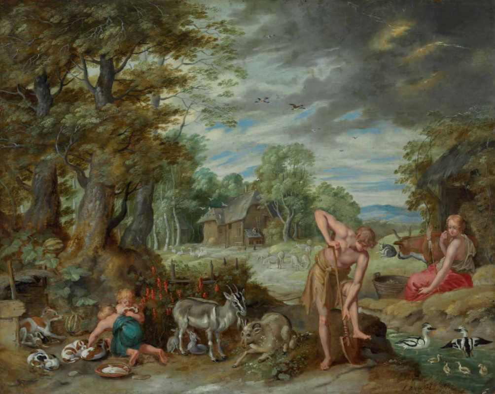 Jan Brueghel the Younger. The Story of Adam and Eve: Adam Works in the Field