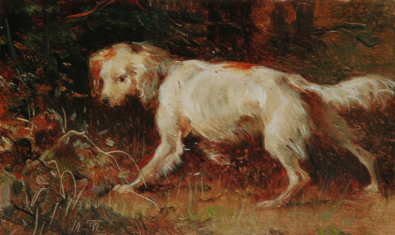 Illarion Mikhailovich Pryanishnikov. «Dog. Etude" the First half of the 1880s 10х16,4