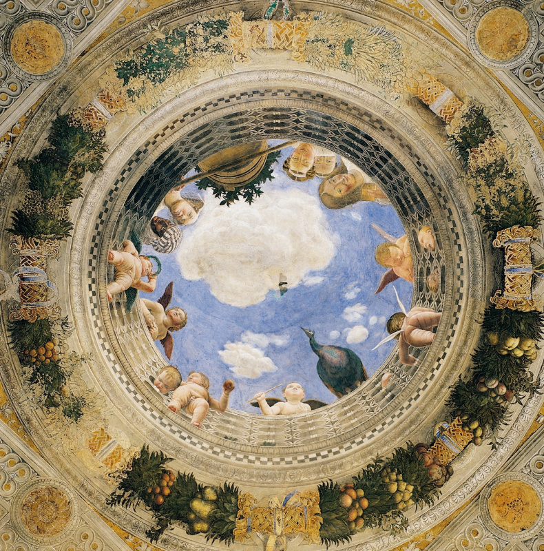 Andrea Mantegna. Camera degli Sposi. The ceiling of the room