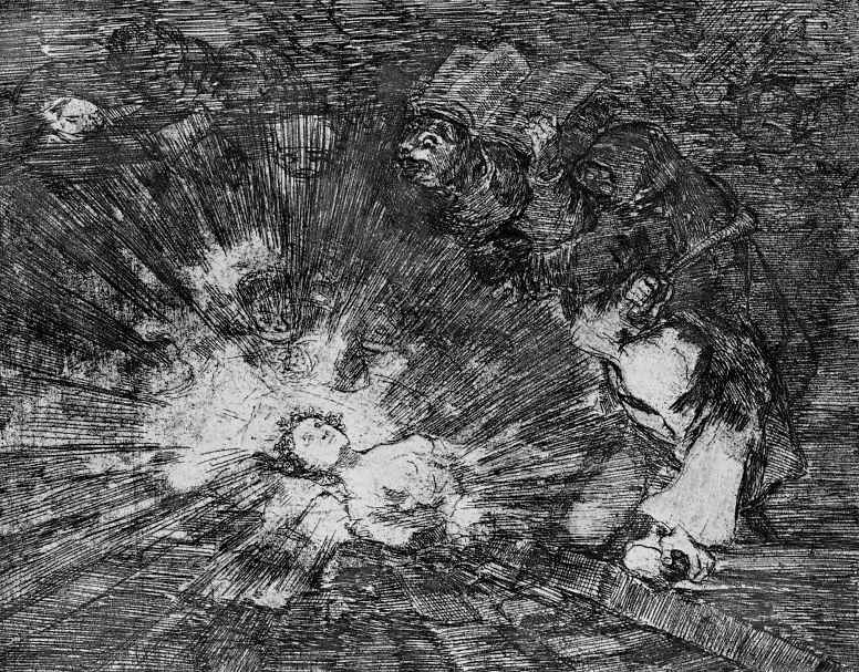 Francisco Goya. The series "disasters of war", page 80: Rise again?