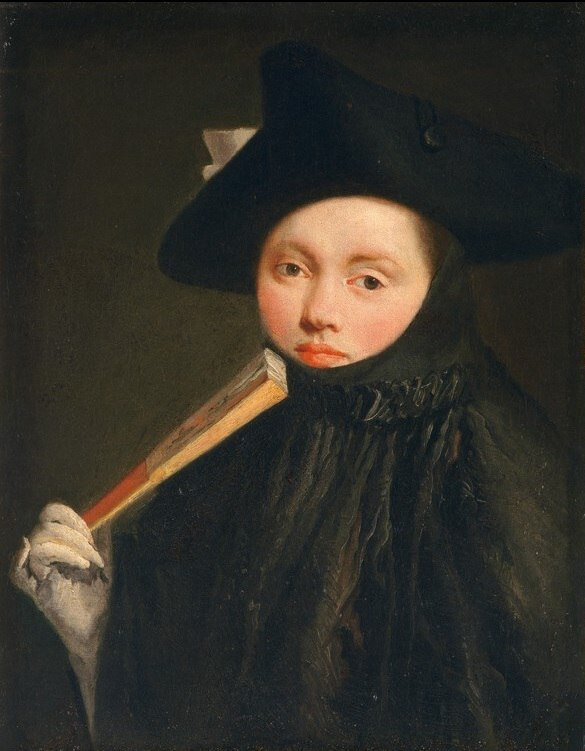 Giovanni Battista Tiepolo. Portrait of a young woman in a triangular hat