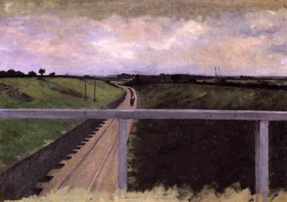 Gustave Caillebotte. Landscape with railway tracks