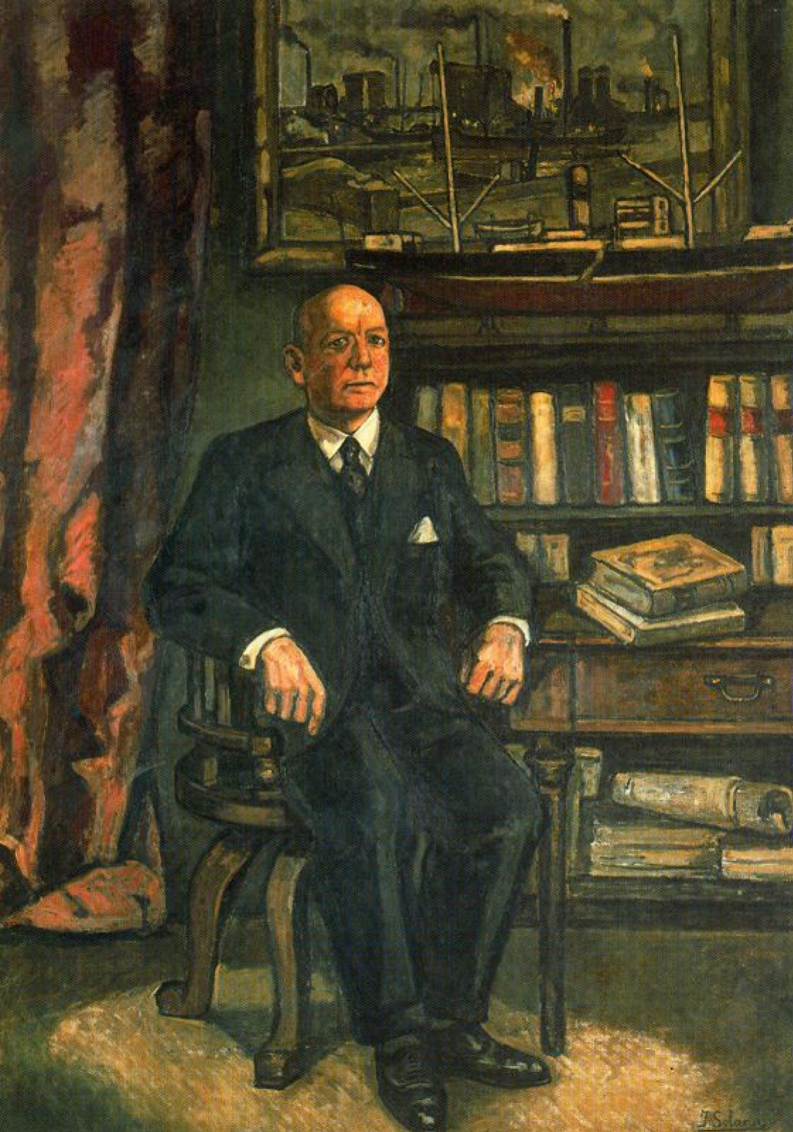 José Gutierrez Solana El hombre sentado en la biblioteca.: Descripción de la  obra | Arthive