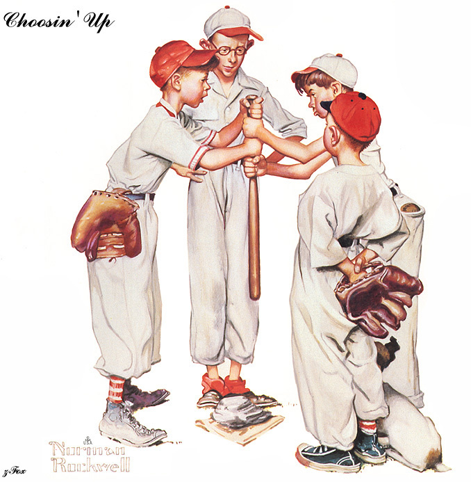 Norman Rockwell. Four of the champion. Baseball