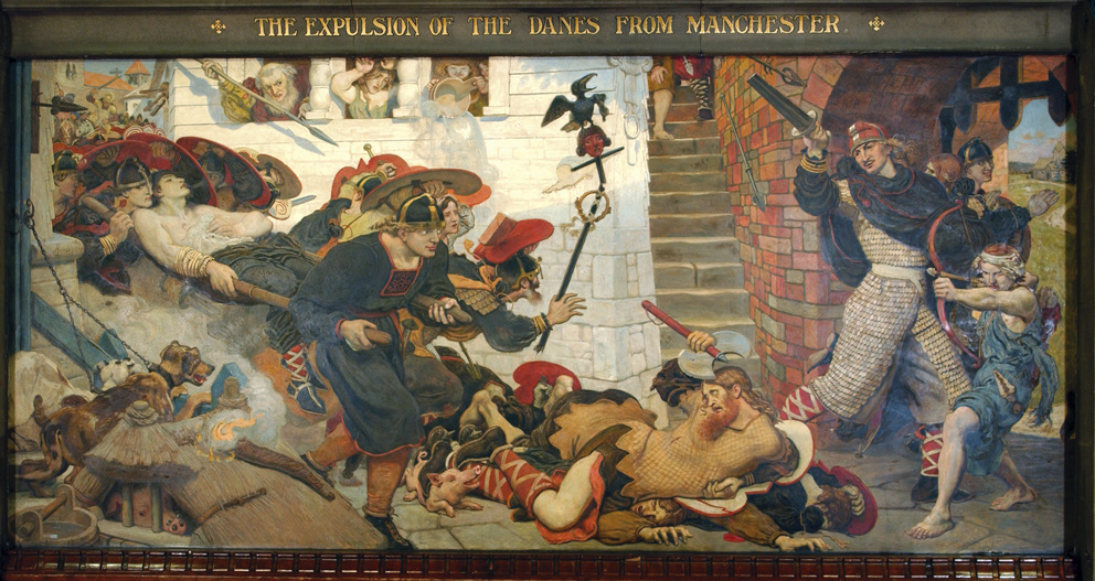 Ford Madox Brown. L'exil danois de Manchester. La fresque de la мурала bâtiment de la mairie de Manchester