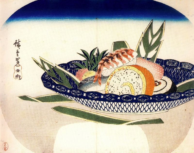 Utagawa Hiroshige. Sushi in a bowl