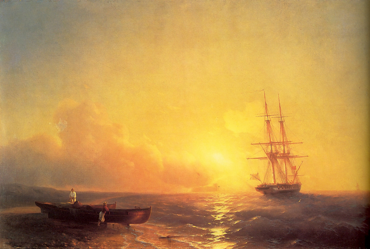 Ivan Aivazovsky. Fishermen on the seashore