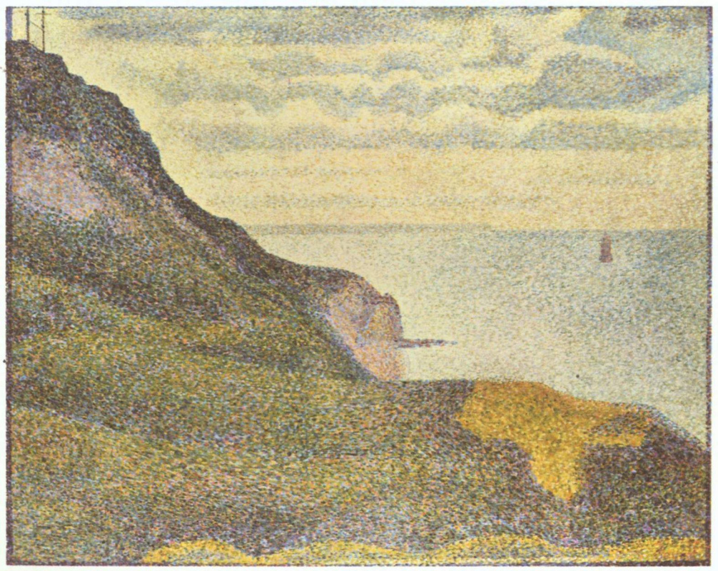 Georges Seurat. The tower and sea view in port-EN-Bessin